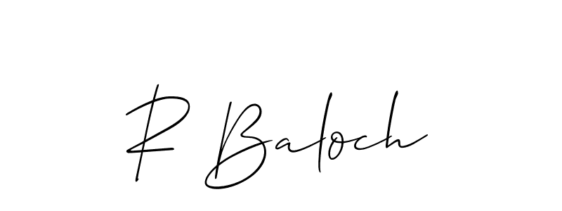 The best way (Allison_Script) to make a short signature is to pick only two or three words in your name. The name R Baloch include a total of six letters. For converting this name. R Baloch signature style 2 images and pictures png