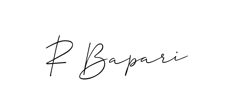 Use a signature maker to create a handwritten signature online. With this signature software, you can design (Allison_Script) your own signature for name R Bapari. R Bapari signature style 2 images and pictures png