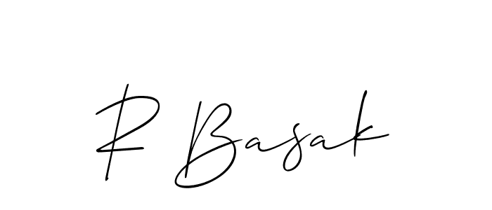 How to make R Basak signature? Allison_Script is a professional autograph style. Create handwritten signature for R Basak name. R Basak signature style 2 images and pictures png
