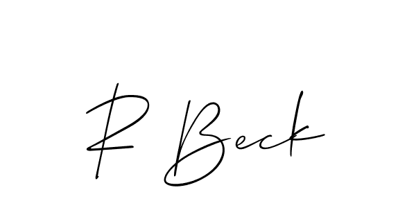 Also You can easily find your signature by using the search form. We will create R Beck name handwritten signature images for you free of cost using Allison_Script sign style. R Beck signature style 2 images and pictures png