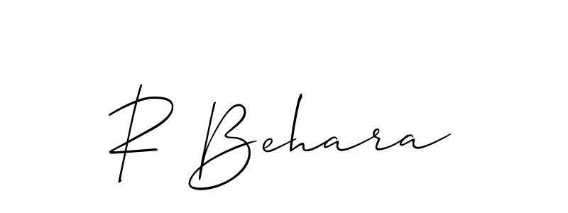 It looks lik you need a new signature style for name R Behara. Design unique handwritten (Allison_Script) signature with our free signature maker in just a few clicks. R Behara signature style 2 images and pictures png