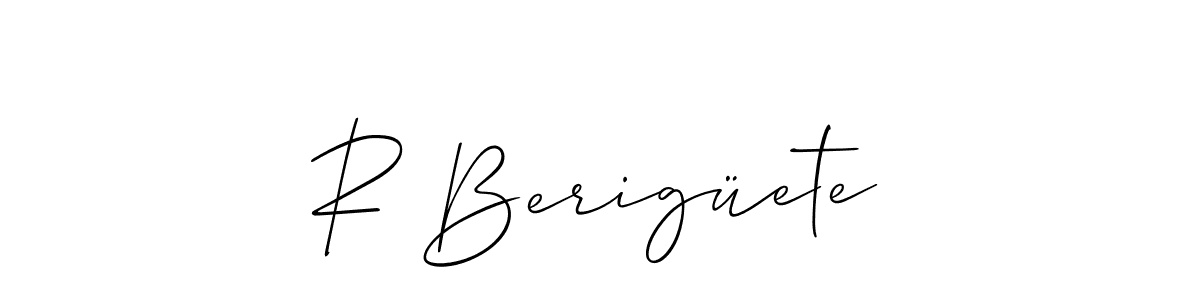 Also You can easily find your signature by using the search form. We will create R Berigüete name handwritten signature images for you free of cost using Allison_Script sign style. R Berigüete signature style 2 images and pictures png