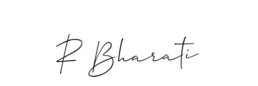 How to make R Bharati name signature. Use Allison_Script style for creating short signs online. This is the latest handwritten sign. R Bharati signature style 2 images and pictures png