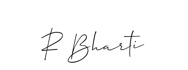 Use a signature maker to create a handwritten signature online. With this signature software, you can design (Allison_Script) your own signature for name R Bharti. R Bharti signature style 2 images and pictures png