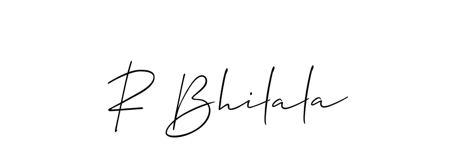 Also You can easily find your signature by using the search form. We will create R Bhilala name handwritten signature images for you free of cost using Allison_Script sign style. R Bhilala signature style 2 images and pictures png