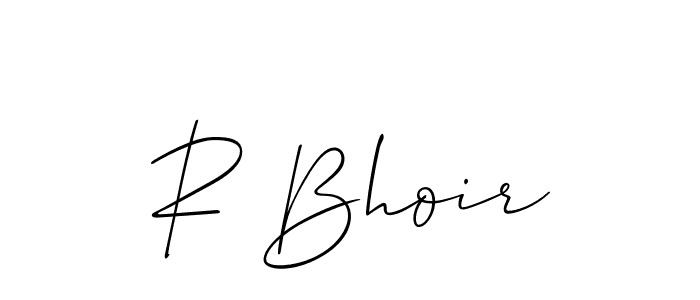 How to make R Bhoir name signature. Use Allison_Script style for creating short signs online. This is the latest handwritten sign. R Bhoir signature style 2 images and pictures png