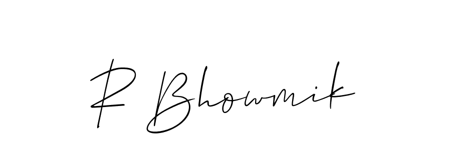 Allison_Script is a professional signature style that is perfect for those who want to add a touch of class to their signature. It is also a great choice for those who want to make their signature more unique. Get R Bhowmik name to fancy signature for free. R Bhowmik signature style 2 images and pictures png