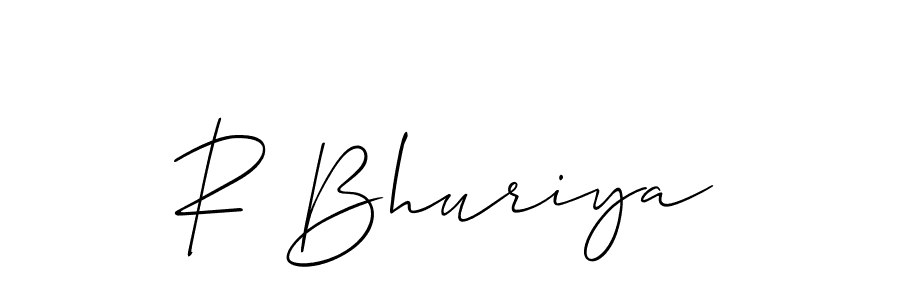 Also You can easily find your signature by using the search form. We will create R Bhuriya name handwritten signature images for you free of cost using Allison_Script sign style. R Bhuriya signature style 2 images and pictures png