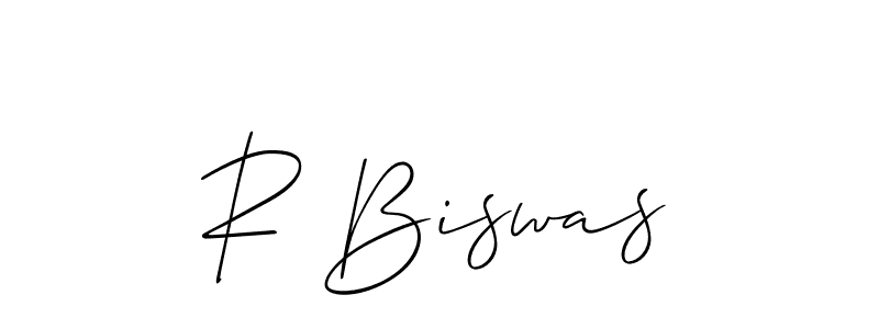 Design your own signature with our free online signature maker. With this signature software, you can create a handwritten (Allison_Script) signature for name R Biswas. R Biswas signature style 2 images and pictures png