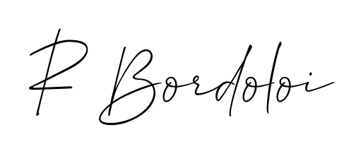 Personalize your online presence with R Bordoloi signature rendered in elegant Allison_Script font. Great for website footers and blogs. R Bordoloi signature style 2 images and pictures png