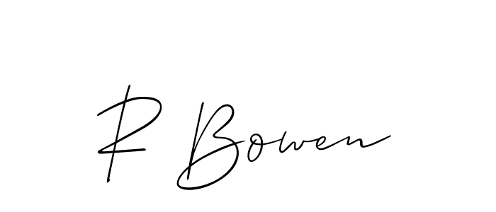 It looks lik you need a new signature style for name R Bowen. Design unique handwritten (Allison_Script) signature with our free signature maker in just a few clicks. R Bowen signature style 2 images and pictures png