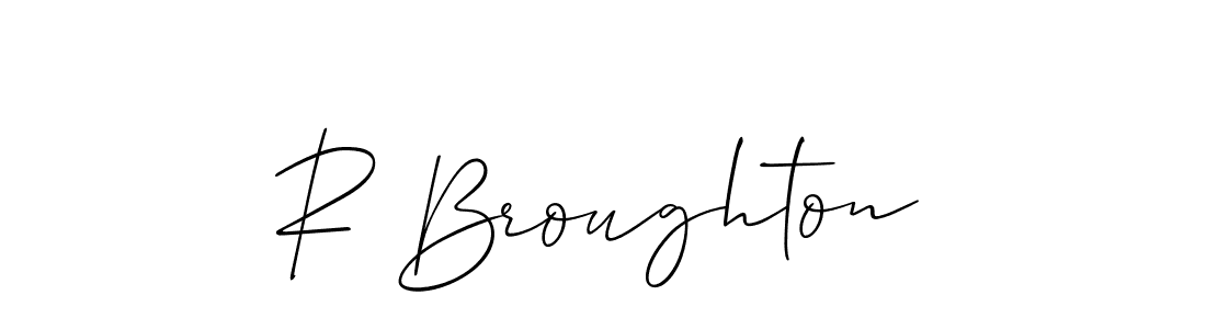 Use a signature maker to create a handwritten signature online. With this signature software, you can design (Allison_Script) your own signature for name R Broughton. R Broughton signature style 2 images and pictures png