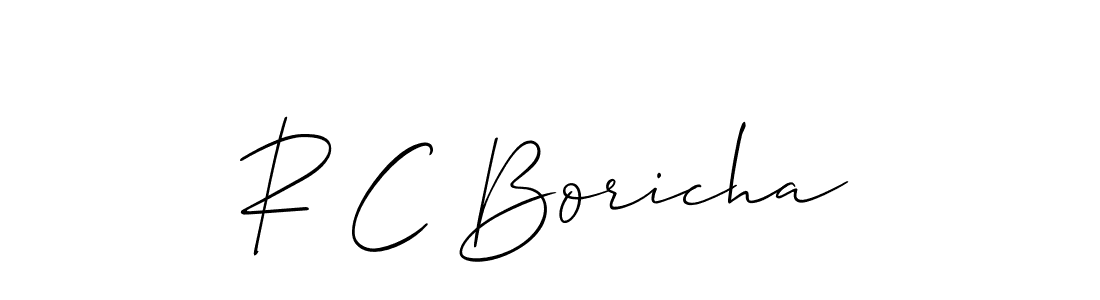 Also we have R C Boricha name is the best signature style. Create professional handwritten signature collection using Allison_Script autograph style. R C Boricha signature style 2 images and pictures png