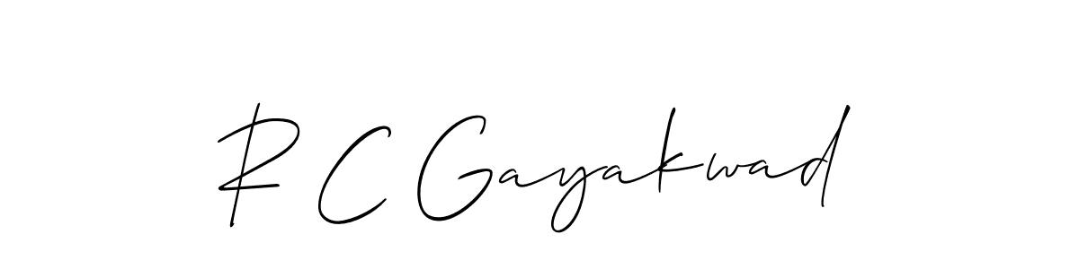 How to make R C Gayakwad name signature. Use Allison_Script style for creating short signs online. This is the latest handwritten sign. R C Gayakwad signature style 2 images and pictures png