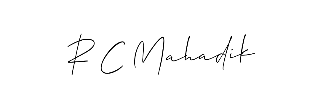 Also You can easily find your signature by using the search form. We will create R C Mahadik name handwritten signature images for you free of cost using Allison_Script sign style. R C Mahadik signature style 2 images and pictures png