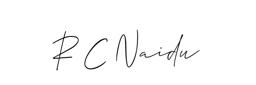 The best way (Allison_Script) to make a short signature is to pick only two or three words in your name. The name R C Naidu include a total of six letters. For converting this name. R C Naidu signature style 2 images and pictures png