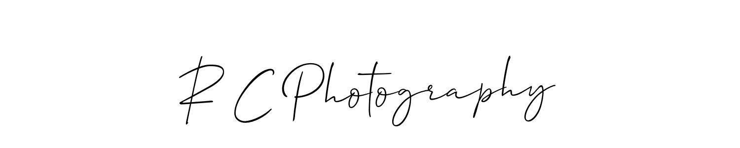 The best way (Allison_Script) to make a short signature is to pick only two or three words in your name. The name R C Photography include a total of six letters. For converting this name. R C Photography signature style 2 images and pictures png