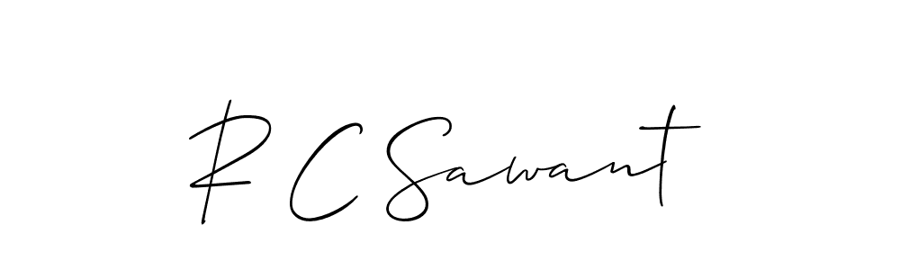 Use a signature maker to create a handwritten signature online. With this signature software, you can design (Allison_Script) your own signature for name R C Sawant. R C Sawant signature style 2 images and pictures png