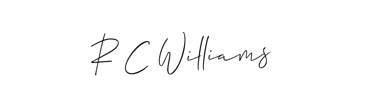 if you are searching for the best signature style for your name R C Williams. so please give up your signature search. here we have designed multiple signature styles  using Allison_Script. R C Williams signature style 2 images and pictures png