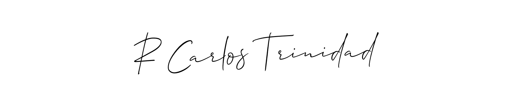 Create a beautiful signature design for name R Carlos Trinidad. With this signature (Allison_Script) fonts, you can make a handwritten signature for free. R Carlos Trinidad signature style 2 images and pictures png