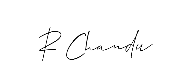 It looks lik you need a new signature style for name R Chandu. Design unique handwritten (Allison_Script) signature with our free signature maker in just a few clicks. R Chandu signature style 2 images and pictures png