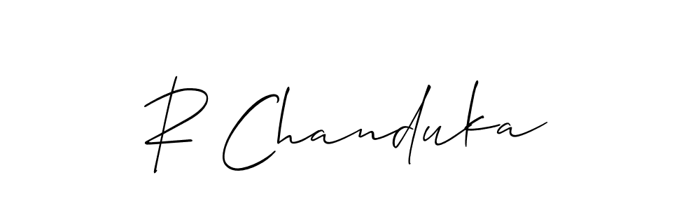 R Chanduka stylish signature style. Best Handwritten Sign (Allison_Script) for my name. Handwritten Signature Collection Ideas for my name R Chanduka. R Chanduka signature style 2 images and pictures png