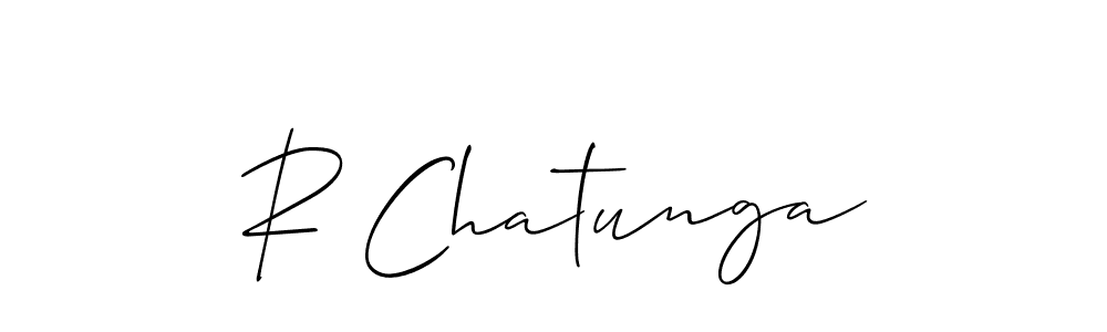 How to make R Chatunga name signature. Use Allison_Script style for creating short signs online. This is the latest handwritten sign. R Chatunga signature style 2 images and pictures png