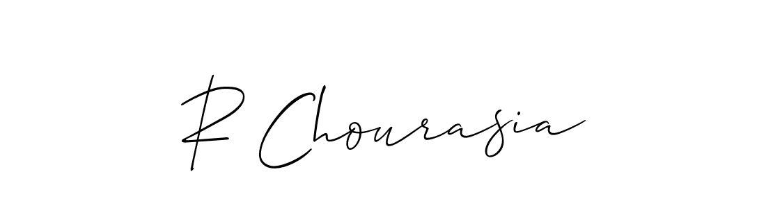 How to make R Chourasia signature? Allison_Script is a professional autograph style. Create handwritten signature for R Chourasia name. R Chourasia signature style 2 images and pictures png