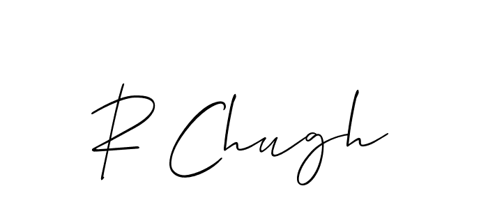 if you are searching for the best signature style for your name R Chugh. so please give up your signature search. here we have designed multiple signature styles  using Allison_Script. R Chugh signature style 2 images and pictures png
