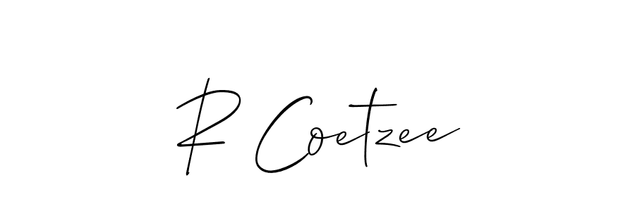 Design your own signature with our free online signature maker. With this signature software, you can create a handwritten (Allison_Script) signature for name R Coetzee. R Coetzee signature style 2 images and pictures png