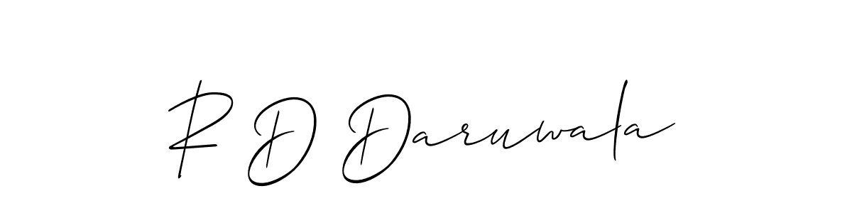 Create a beautiful signature design for name R D Daruwala. With this signature (Allison_Script) fonts, you can make a handwritten signature for free. R D Daruwala signature style 2 images and pictures png