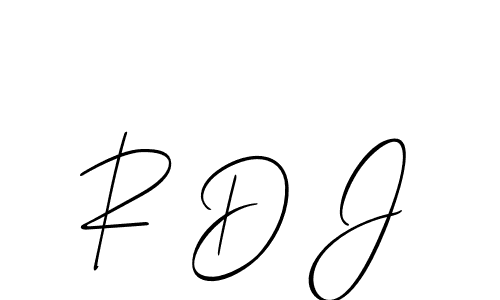 Also You can easily find your signature by using the search form. We will create R D J name handwritten signature images for you free of cost using Allison_Script sign style. R D J signature style 2 images and pictures png