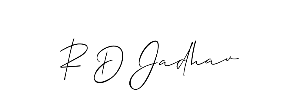 Create a beautiful signature design for name R D Jadhav. With this signature (Allison_Script) fonts, you can make a handwritten signature for free. R D Jadhav signature style 2 images and pictures png