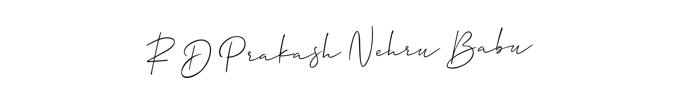 Design your own signature with our free online signature maker. With this signature software, you can create a handwritten (Allison_Script) signature for name R D Prakash Nehru Babu. R D Prakash Nehru Babu signature style 2 images and pictures png