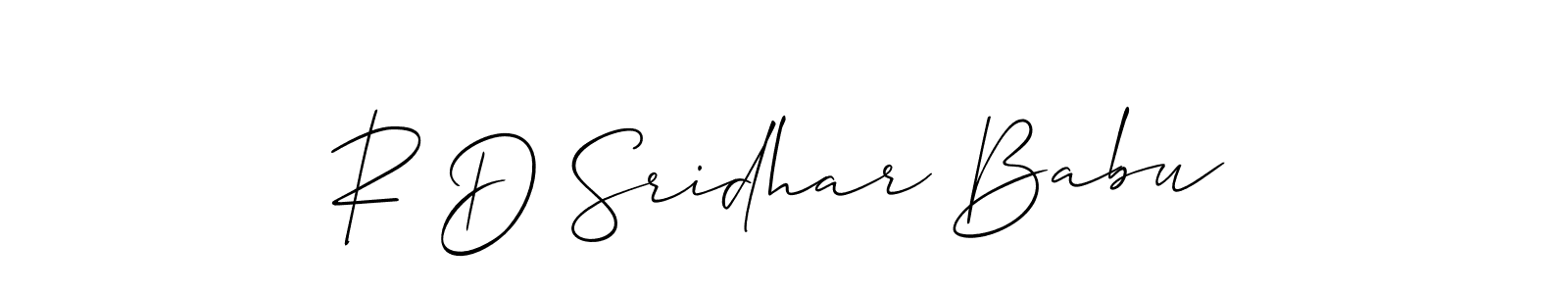 You should practise on your own different ways (Allison_Script) to write your name (R D Sridhar Babu) in signature. don't let someone else do it for you. R D Sridhar Babu signature style 2 images and pictures png