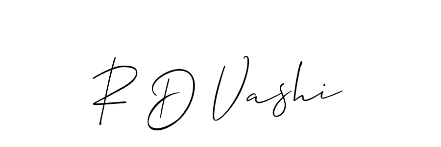 How to make R D Vashi name signature. Use Allison_Script style for creating short signs online. This is the latest handwritten sign. R D Vashi signature style 2 images and pictures png