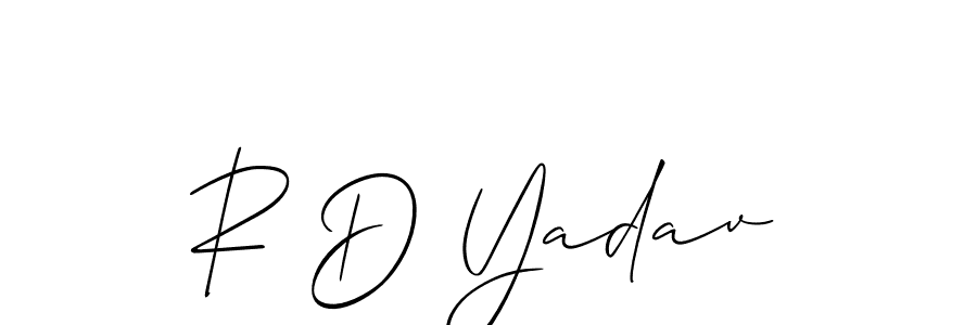 Also we have R D Yadav name is the best signature style. Create professional handwritten signature collection using Allison_Script autograph style. R D Yadav signature style 2 images and pictures png