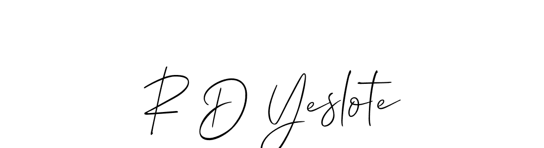 Use a signature maker to create a handwritten signature online. With this signature software, you can design (Allison_Script) your own signature for name R D Yeslote. R D Yeslote signature style 2 images and pictures png