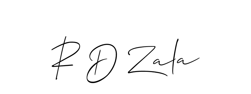 Design your own signature with our free online signature maker. With this signature software, you can create a handwritten (Allison_Script) signature for name R D Zala. R D Zala signature style 2 images and pictures png