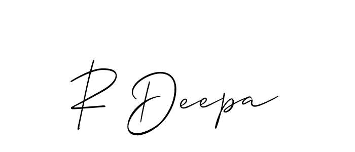 Also You can easily find your signature by using the search form. We will create R Deepa name handwritten signature images for you free of cost using Allison_Script sign style. R Deepa signature style 2 images and pictures png