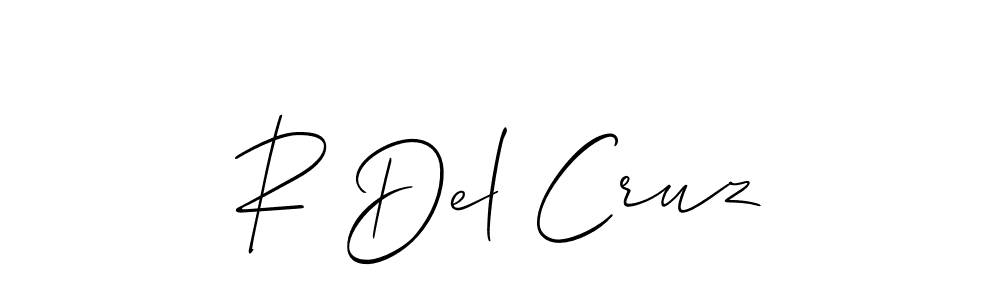 How to make R Del Cruz signature? Allison_Script is a professional autograph style. Create handwritten signature for R Del Cruz name. R Del Cruz signature style 2 images and pictures png
