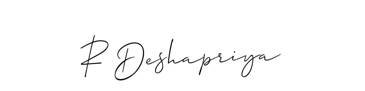 This is the best signature style for the R Deshapriya name. Also you like these signature font (Allison_Script). Mix name signature. R Deshapriya signature style 2 images and pictures png