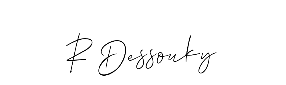 Make a beautiful signature design for name R Dessouky. With this signature (Allison_Script) style, you can create a handwritten signature for free. R Dessouky signature style 2 images and pictures png