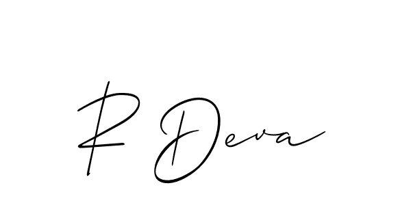 You should practise on your own different ways (Allison_Script) to write your name (R Deva) in signature. don't let someone else do it for you. R Deva signature style 2 images and pictures png