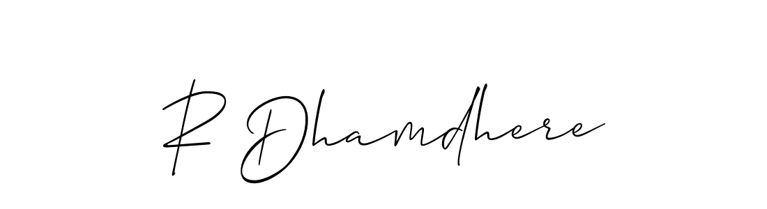 Make a beautiful signature design for name R Dhamdhere. With this signature (Allison_Script) style, you can create a handwritten signature for free. R Dhamdhere signature style 2 images and pictures png