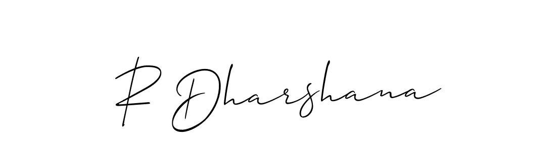 Create a beautiful signature design for name R Dharshana. With this signature (Allison_Script) fonts, you can make a handwritten signature for free. R Dharshana signature style 2 images and pictures png