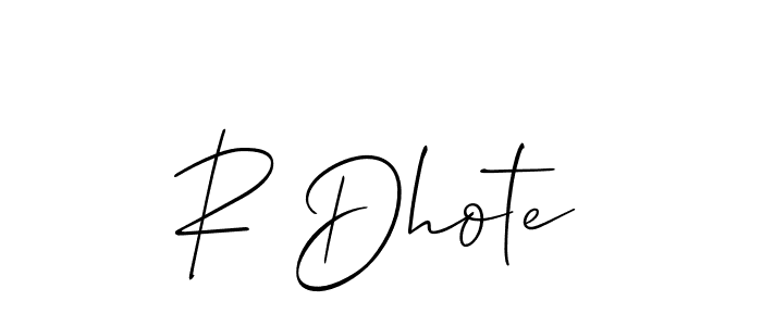 How to Draw R Dhote signature style? Allison_Script is a latest design signature styles for name R Dhote. R Dhote signature style 2 images and pictures png