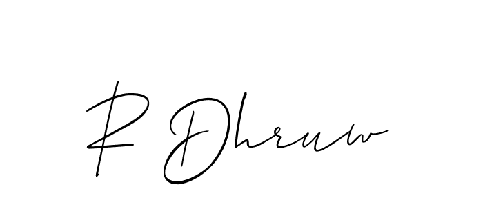 R Dhruw stylish signature style. Best Handwritten Sign (Allison_Script) for my name. Handwritten Signature Collection Ideas for my name R Dhruw. R Dhruw signature style 2 images and pictures png