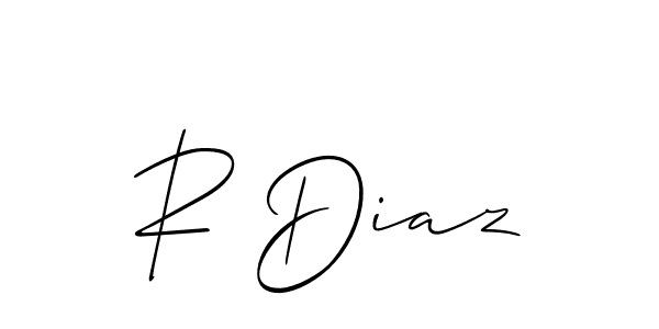 Make a beautiful signature design for name R Diaz. With this signature (Allison_Script) style, you can create a handwritten signature for free. R Diaz signature style 2 images and pictures png