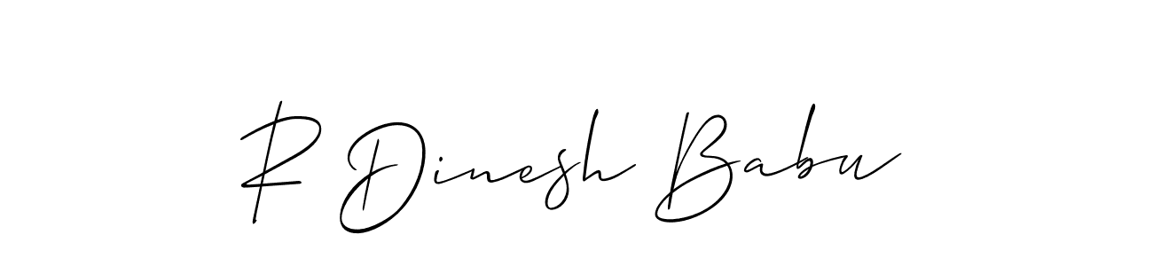 This is the best signature style for the R Dinesh Babu name. Also you like these signature font (Allison_Script). Mix name signature. R Dinesh Babu signature style 2 images and pictures png